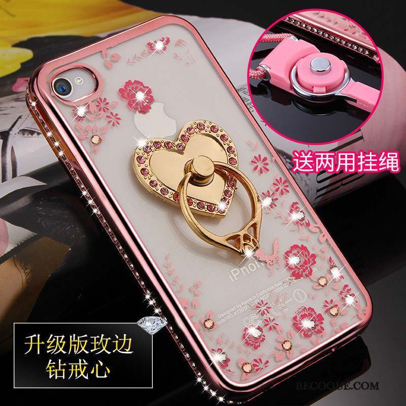 iPhone 4/4s Or Rose Dessin Animé Fluide Doux Étui Coque Protection