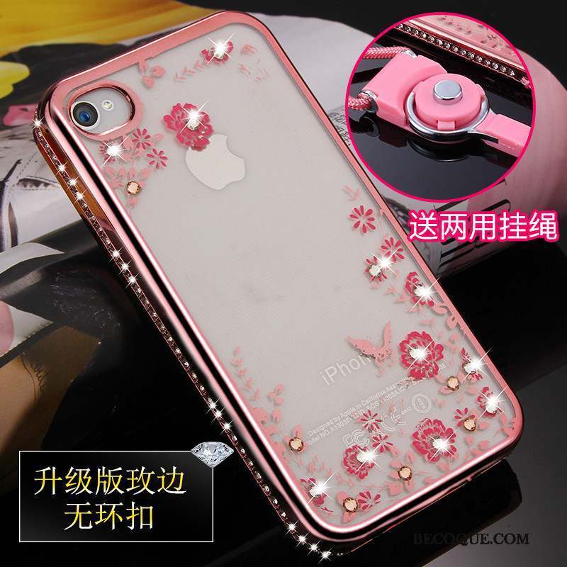iPhone 4/4s Or Rose Dessin Animé Fluide Doux Étui Coque Protection