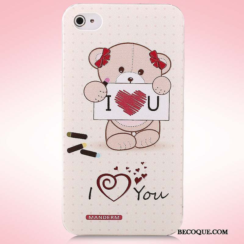 iPhone 4/4s Rose Étui Peinture Coque De Téléphone Dessin Animé Tendance