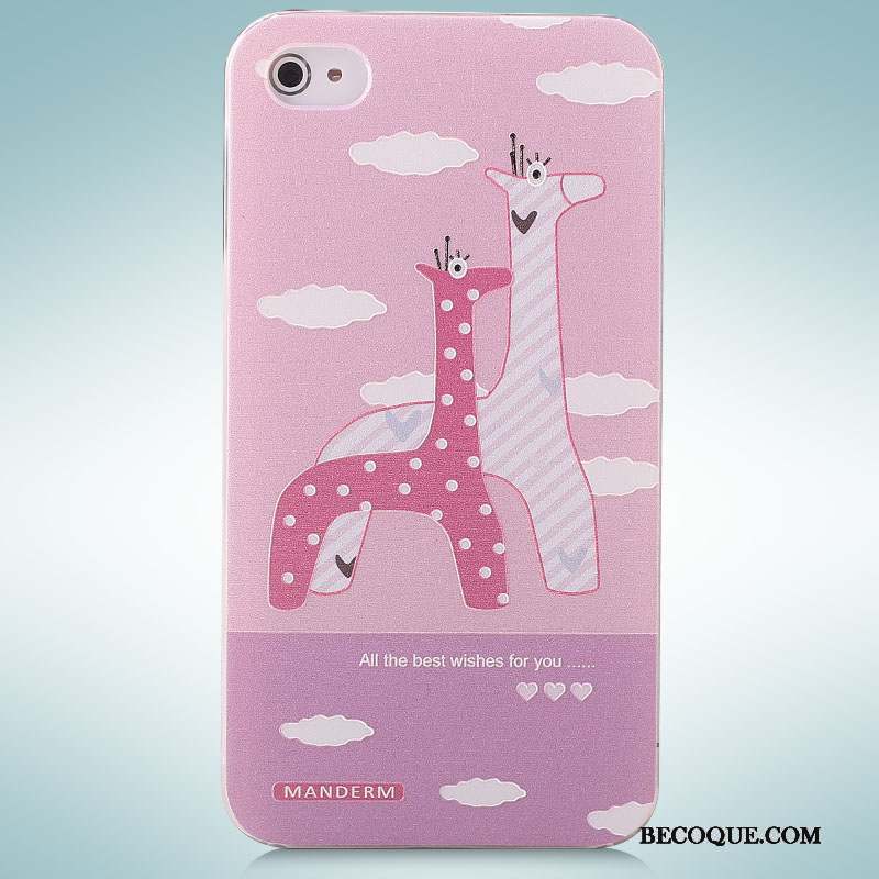 iPhone 4/4s Rose Étui Peinture Coque De Téléphone Dessin Animé Tendance