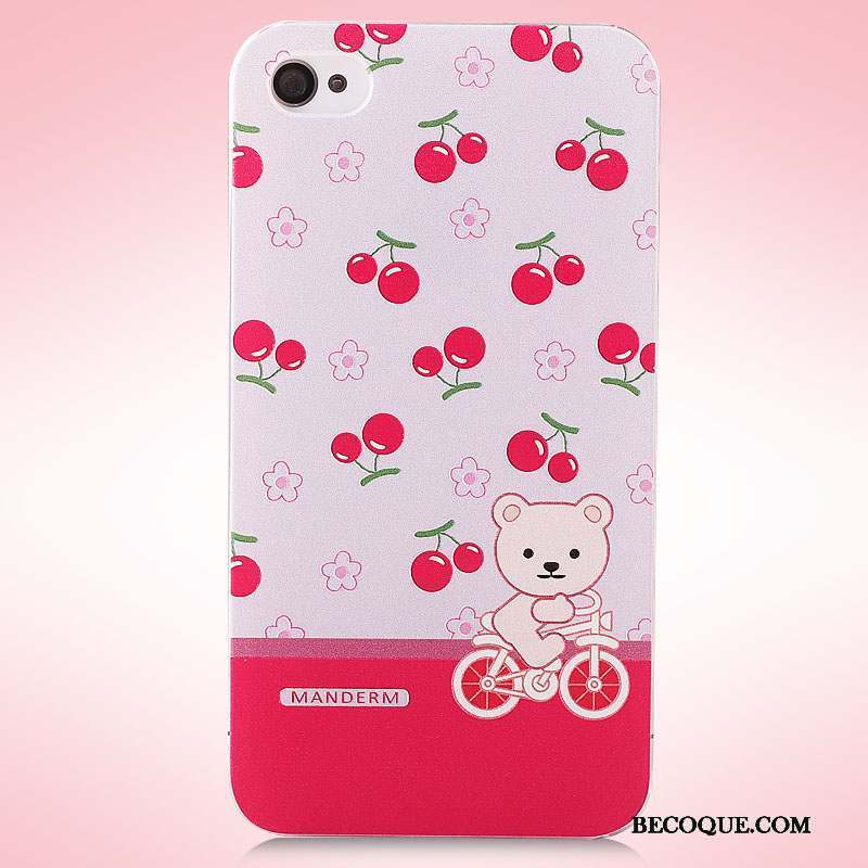 iPhone 4/4s Rose Étui Peinture Coque De Téléphone Dessin Animé Tendance