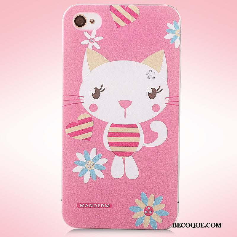 iPhone 4/4s Rose Étui Peinture Coque De Téléphone Dessin Animé Tendance