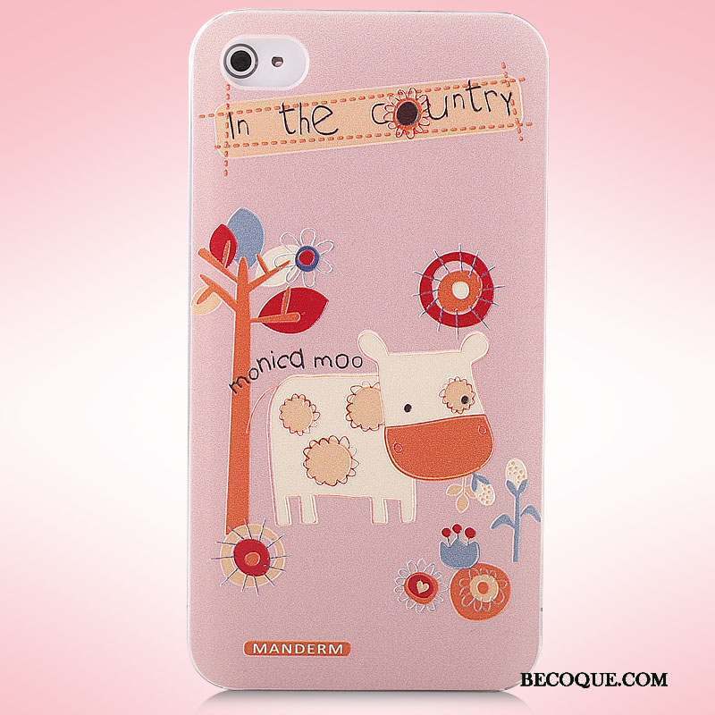 iPhone 4/4s Rose Étui Peinture Coque De Téléphone Dessin Animé Tendance