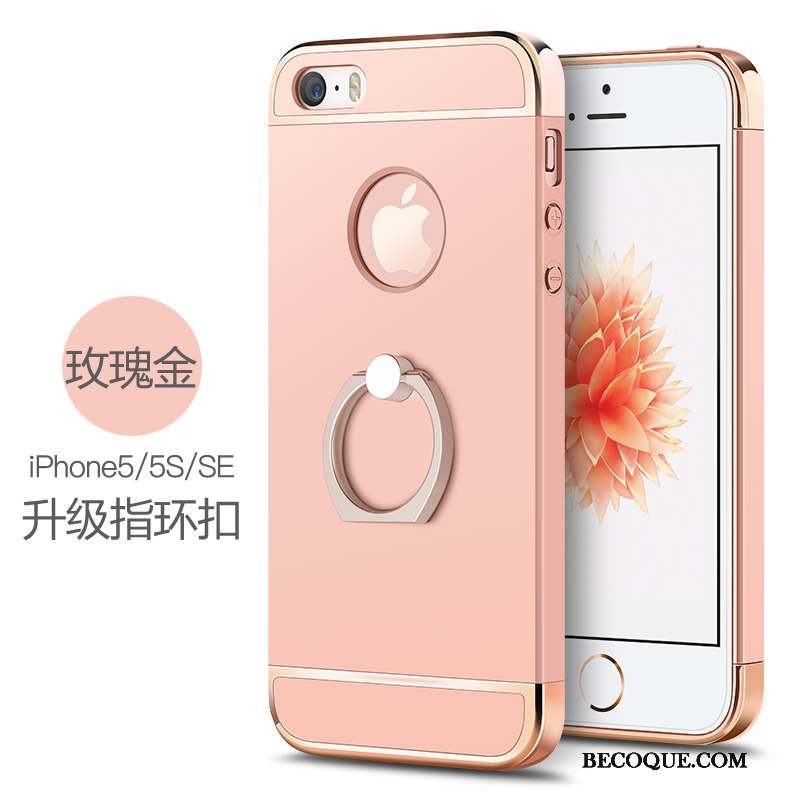 iPhone 5/5s Anneau Incassable Or Rose Coque De Téléphone Étui Délavé En Daim