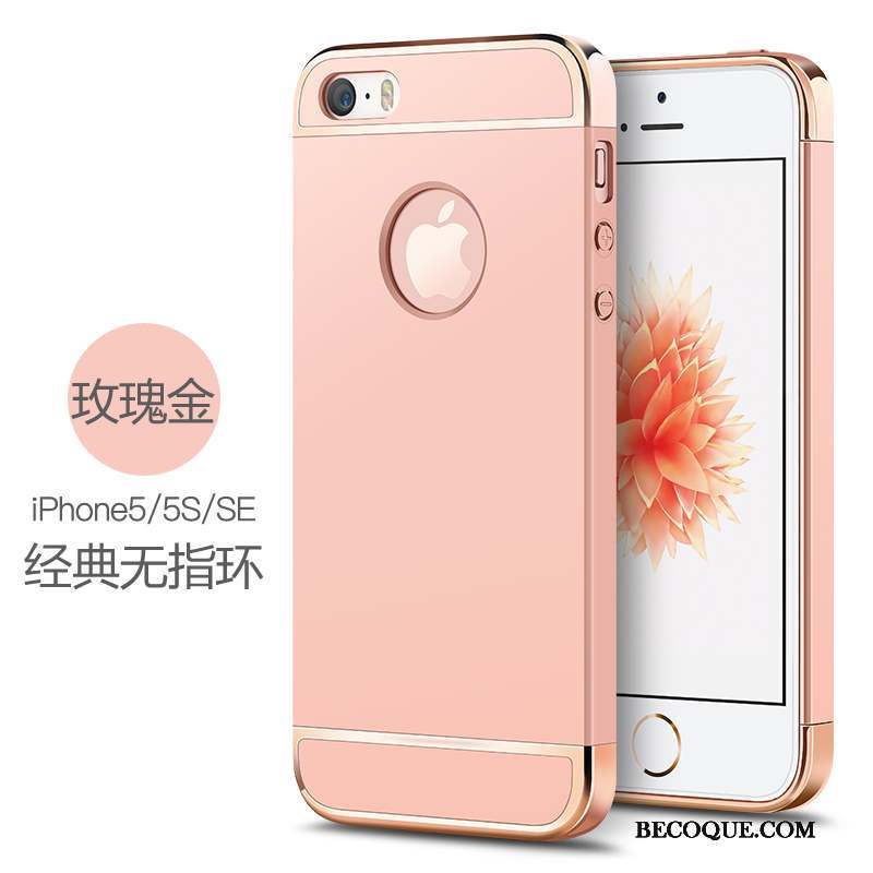 iPhone 5/5s Anneau Incassable Or Rose Coque De Téléphone Étui Délavé En Daim