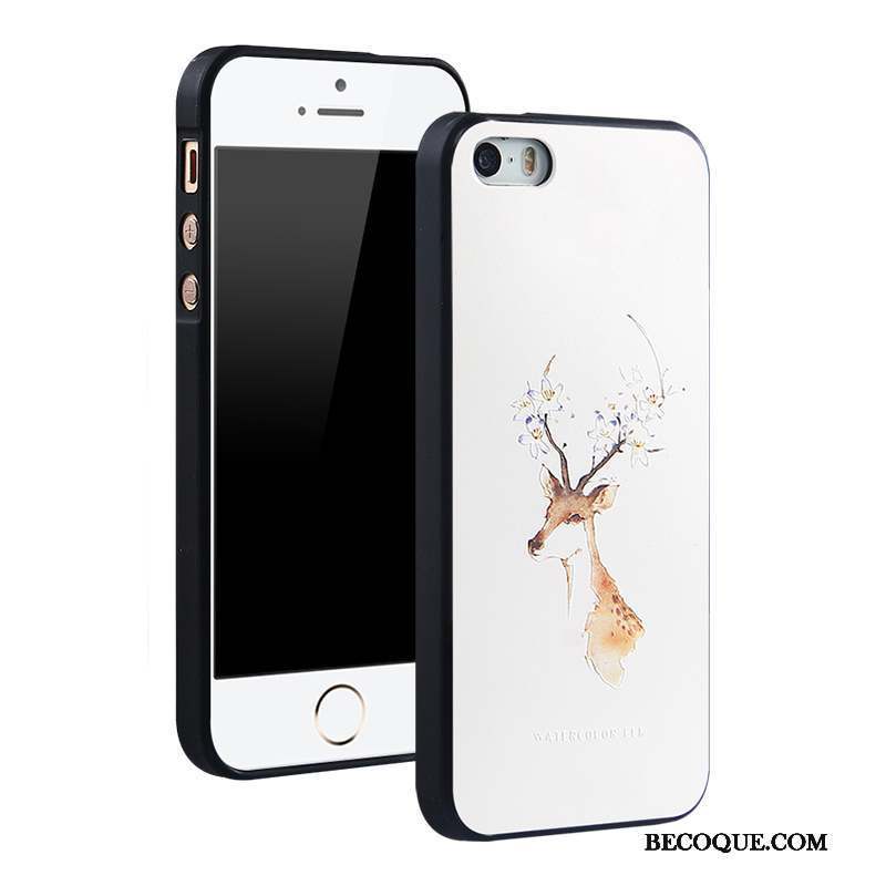 iPhone 5/5s Coque Dessin Animé Incassable Silicone Bleu Ornements Suspendus Fluide Doux