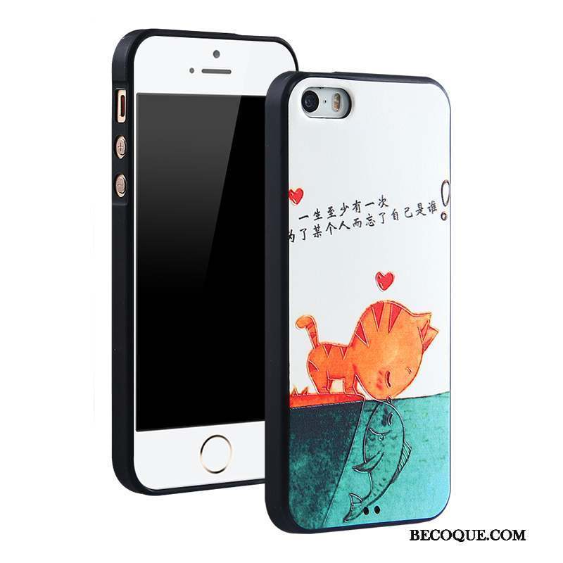 iPhone 5/5s Coque Dessin Animé Incassable Silicone Bleu Ornements Suspendus Fluide Doux