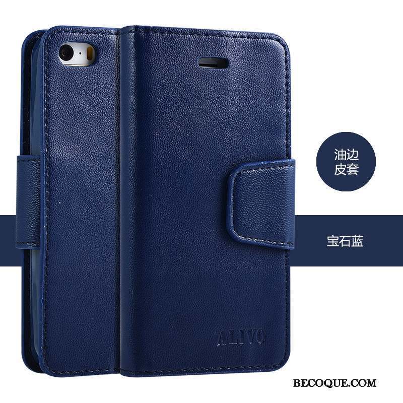 iPhone 5/5s Coque Nouveau Bleu Protection Housse Étui Étui En Cuir