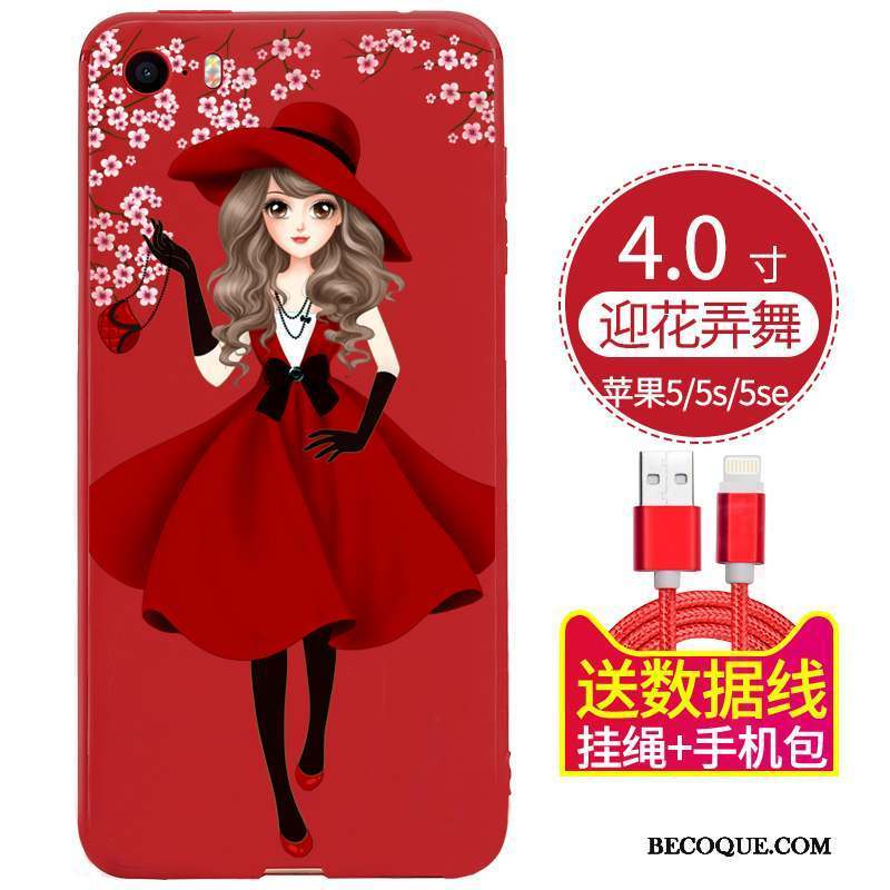 iPhone 5/5s Coque Ornements Suspendus Silicone Créatif Tendance Fluide Doux Étui