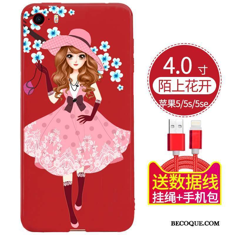 iPhone 5/5s Coque Ornements Suspendus Silicone Créatif Tendance Fluide Doux Étui