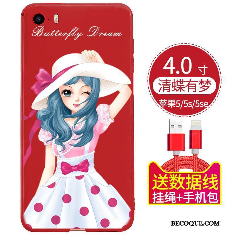 iPhone 5/5s Coque Ornements Suspendus Silicone Créatif Tendance Fluide Doux Étui