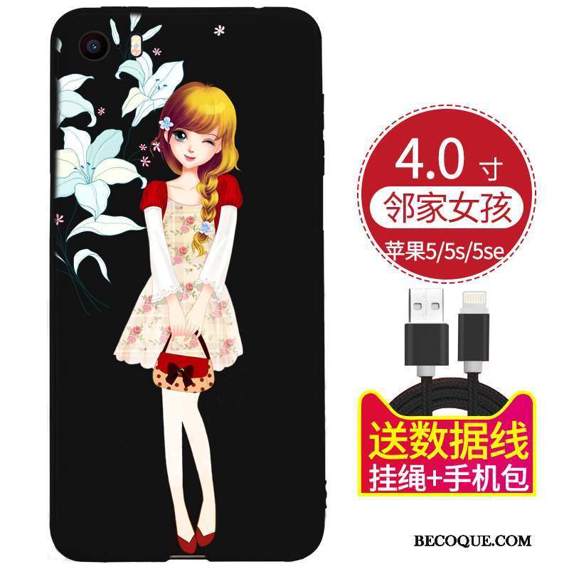 iPhone 5/5s Coque Ornements Suspendus Silicone Créatif Tendance Fluide Doux Étui