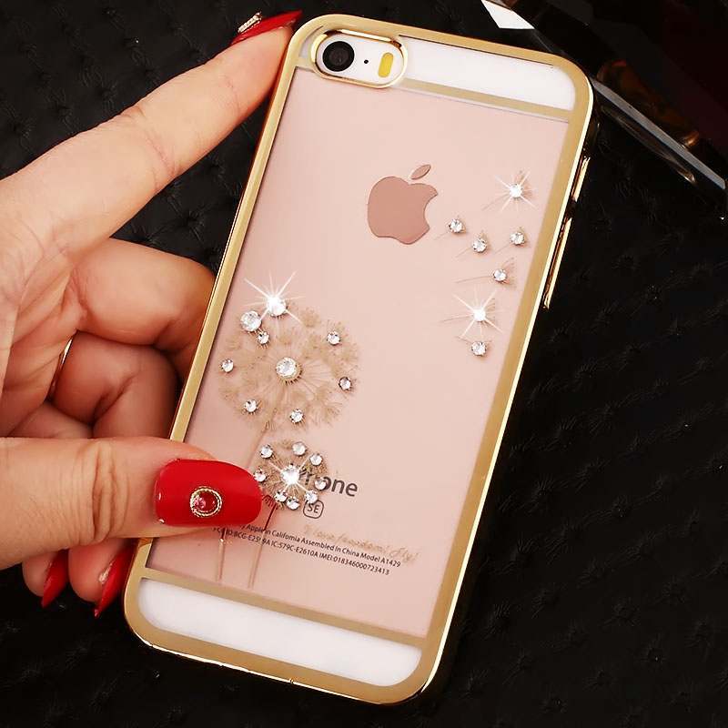 iPhone 5/5s Coque Rouge Protection Étui Strass Difficile Tendance