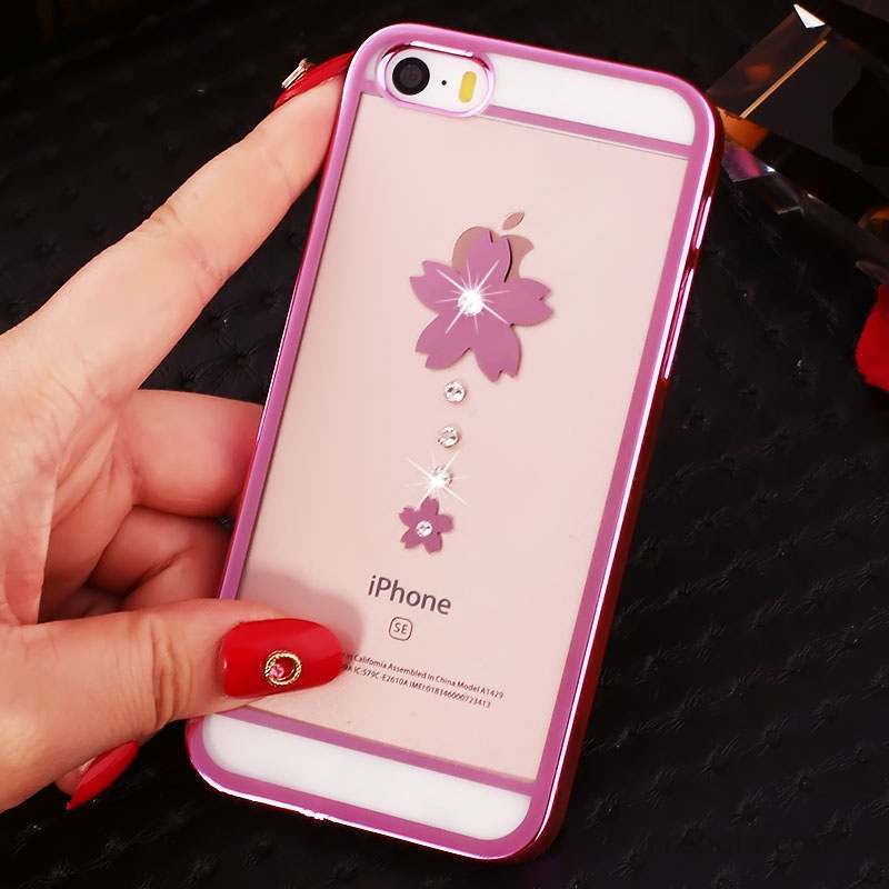 iPhone 5/5s Coque Rouge Protection Étui Strass Difficile Tendance