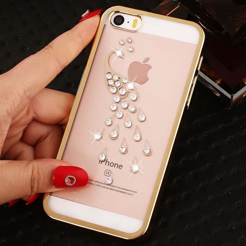 iPhone 5/5s Coque Rouge Protection Étui Strass Difficile Tendance