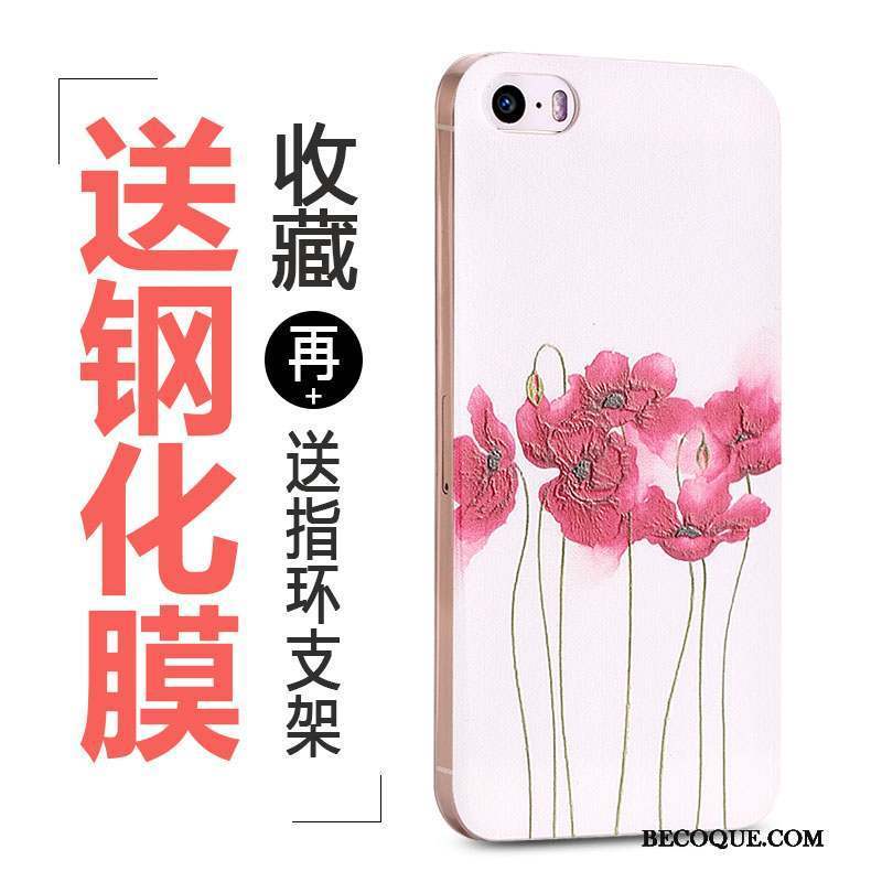 iPhone 5/5s Coque Support Fluide Doux Rose Étui Charmant Silicone