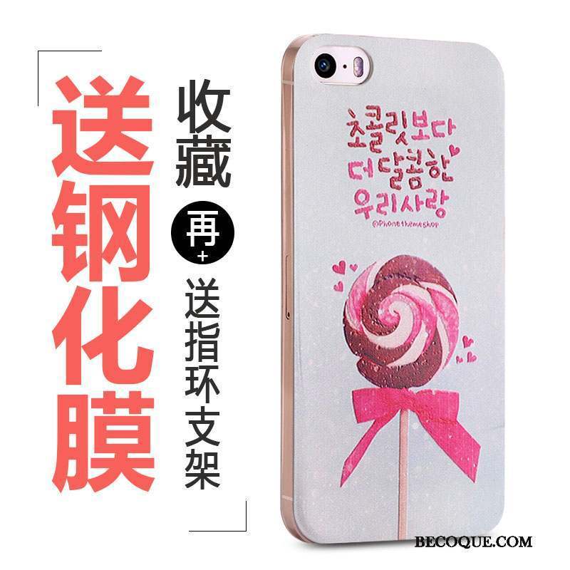 iPhone 5/5s Coque Support Fluide Doux Rose Étui Charmant Silicone