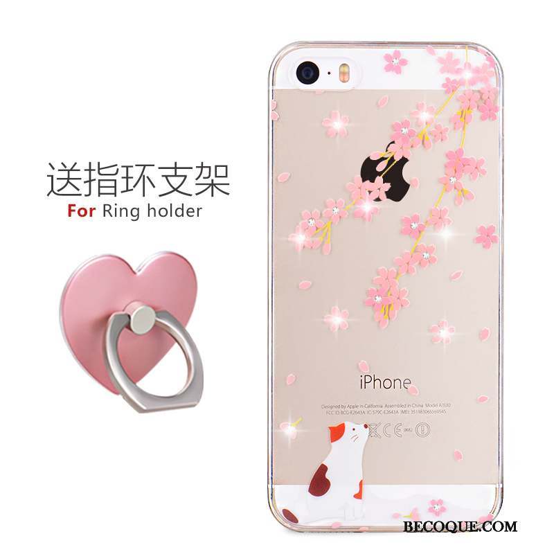 iPhone 5/5s Coque Tendance Noir Simple Silicone Dessin Animé Super Mignon