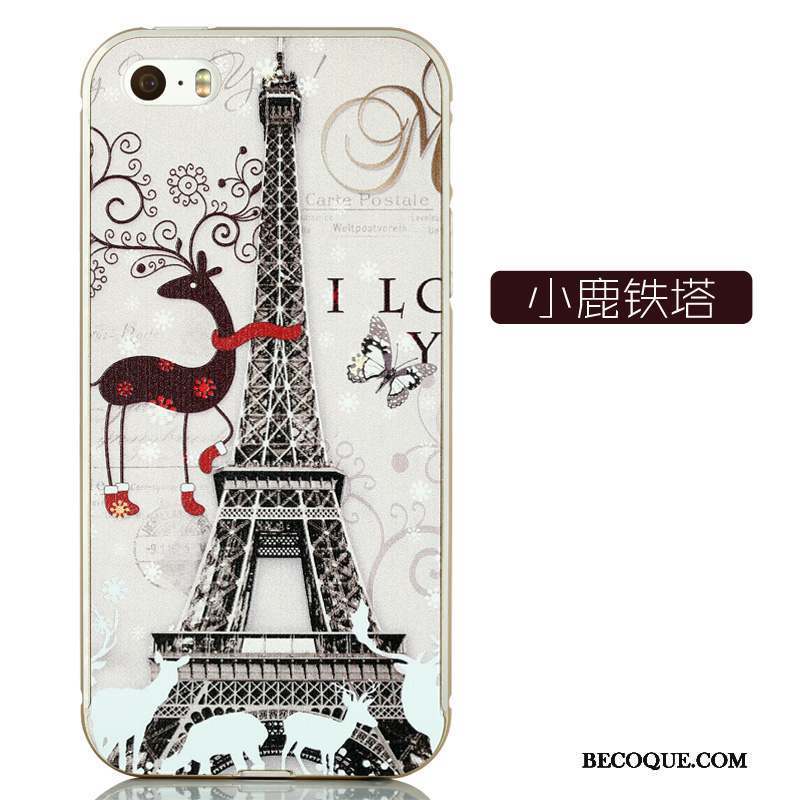 iPhone 5/5s Coque Tout Compris Incassable Dessin Animé Gaufrage Violet Métal