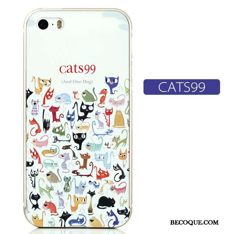 iPhone 5/5s Coque Tout Compris Incassable Dessin Animé Gaufrage Violet Métal