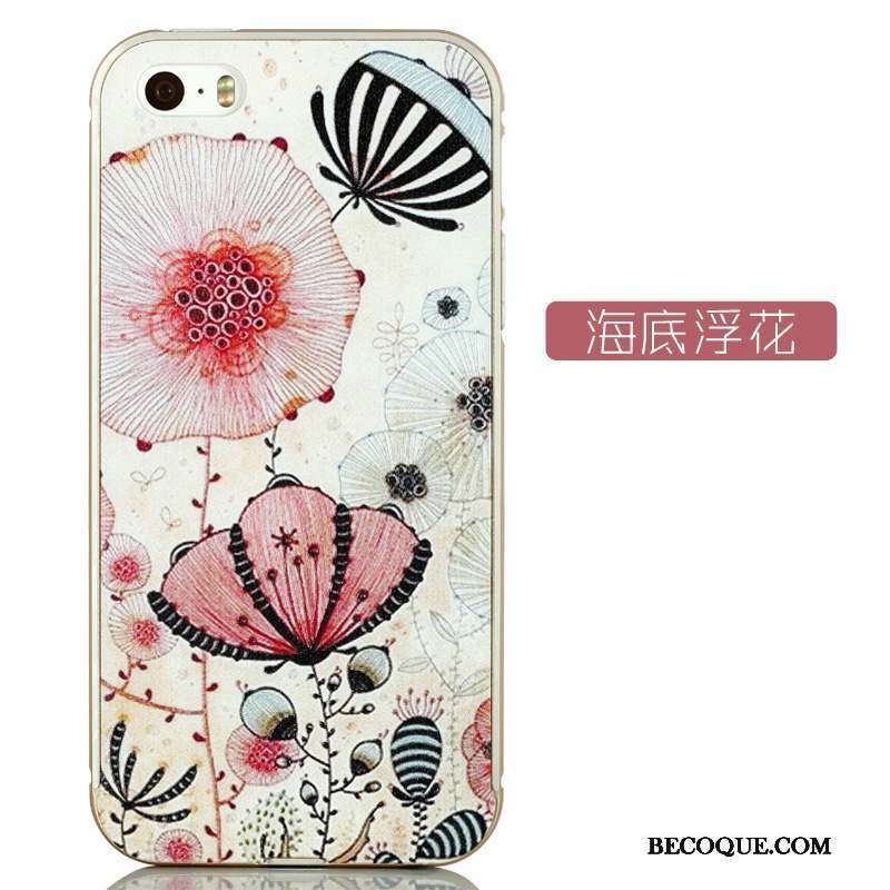 iPhone 5/5s Coque Tout Compris Incassable Dessin Animé Gaufrage Violet Métal