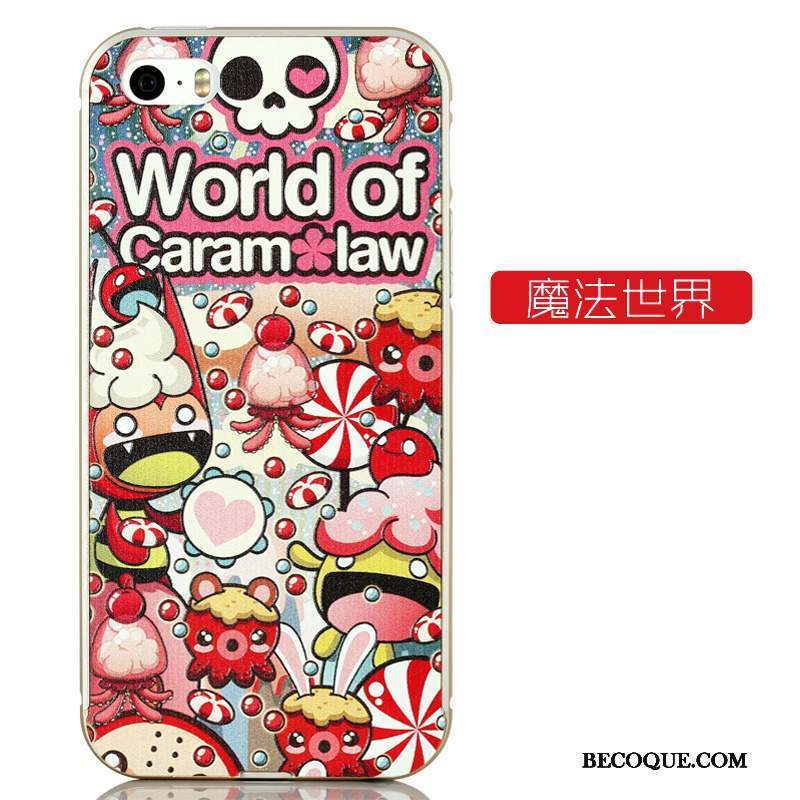 iPhone 5/5s Coque Tout Compris Incassable Dessin Animé Gaufrage Violet Métal