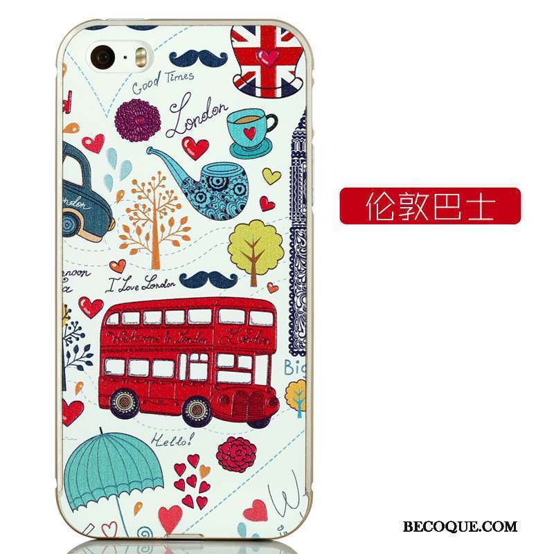 iPhone 5/5s Coque Tout Compris Incassable Dessin Animé Gaufrage Violet Métal