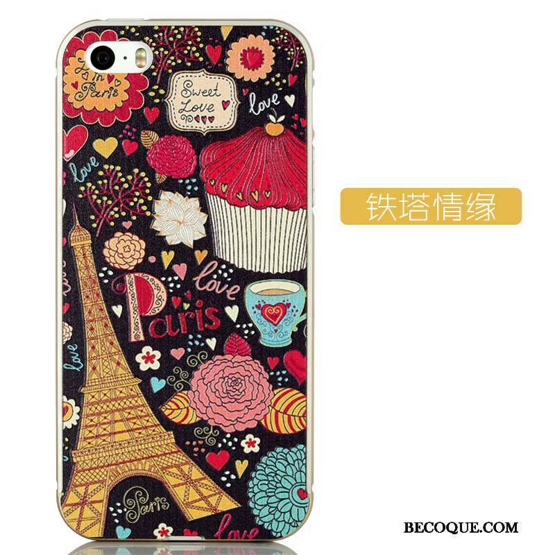 iPhone 5/5s Coque Tout Compris Incassable Dessin Animé Gaufrage Violet Métal