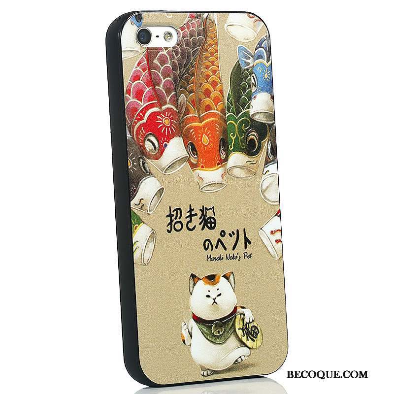 iPhone 5/5s Coque Tout Compris Protection Dessin Animé Silicone Blanc Personnalité