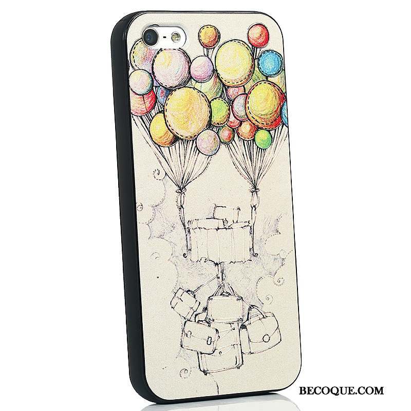 iPhone 5/5s Coque Tout Compris Protection Dessin Animé Silicone Blanc Personnalité