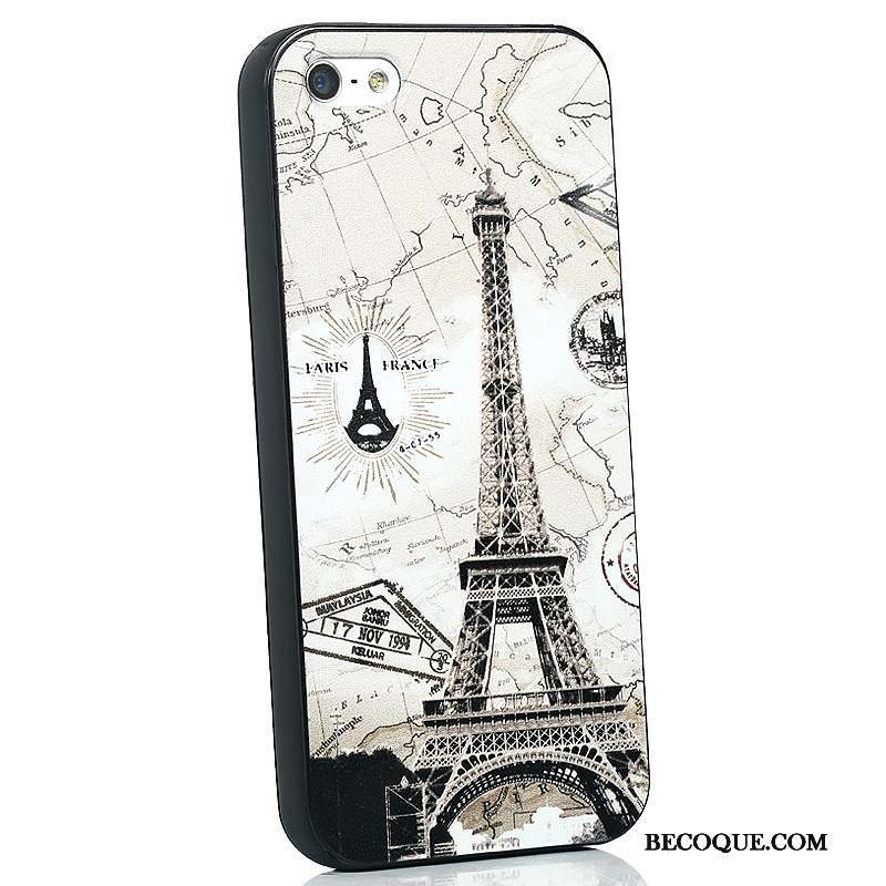 iPhone 5/5s Coque Tout Compris Protection Dessin Animé Silicone Blanc Personnalité