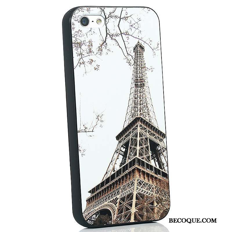 iPhone 5/5s Coque Tout Compris Protection Dessin Animé Silicone Blanc Personnalité