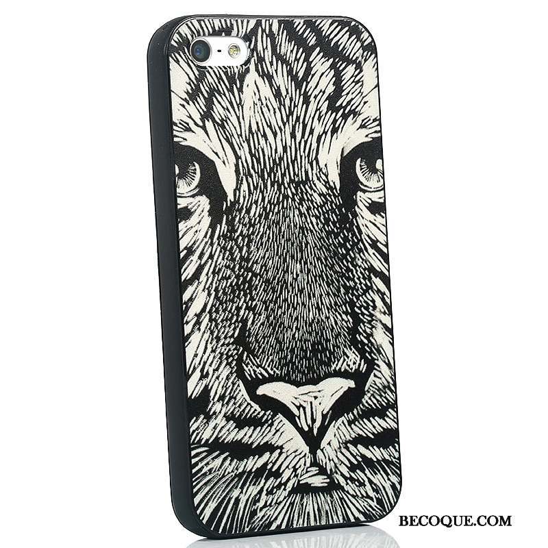 iPhone 5/5s Coque Tout Compris Protection Dessin Animé Silicone Blanc Personnalité