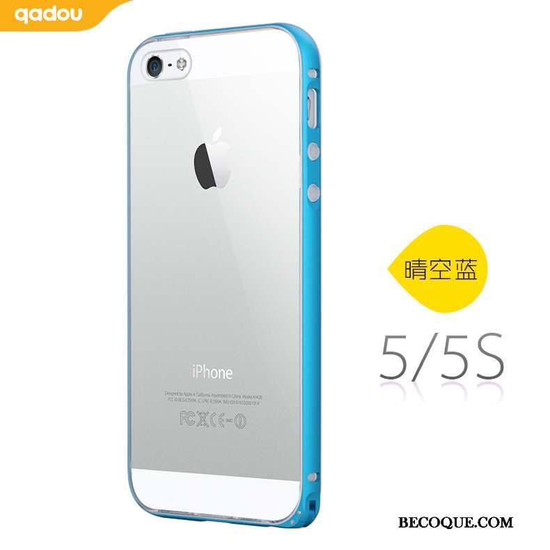 iPhone 5/5s Coque Étui De Téléphone Silicone Bleu Transparent