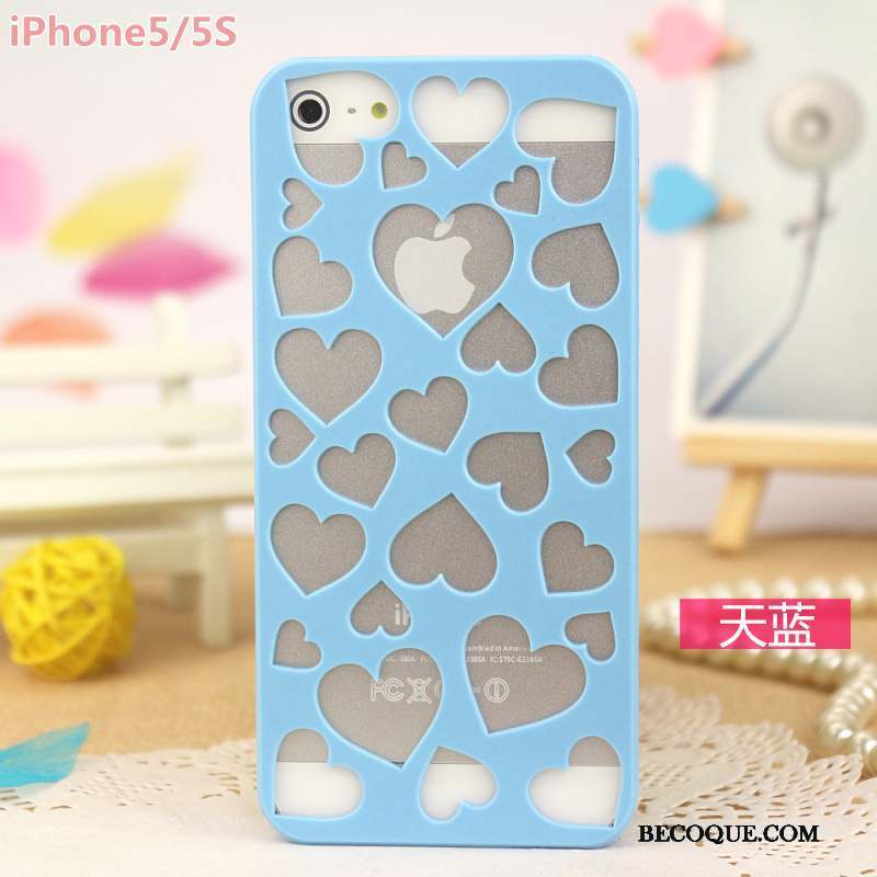 iPhone 5/5s Coque Évasé Rose Fleur Protection Étui Légères