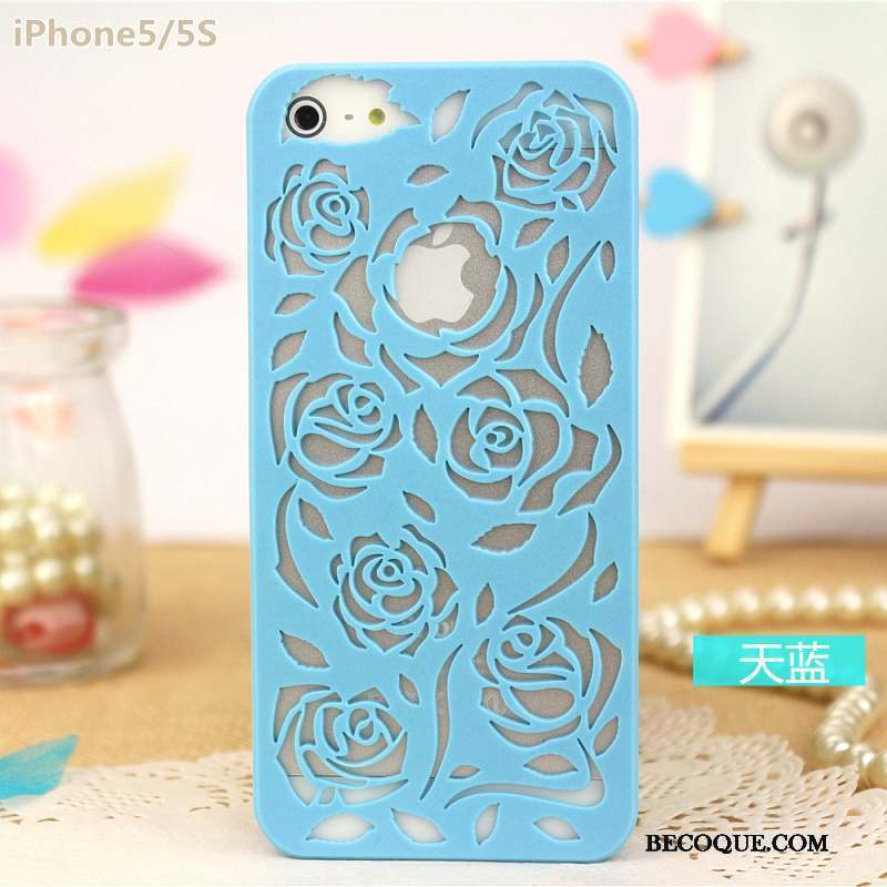 iPhone 5/5s Coque Évasé Rose Fleur Protection Étui Légères