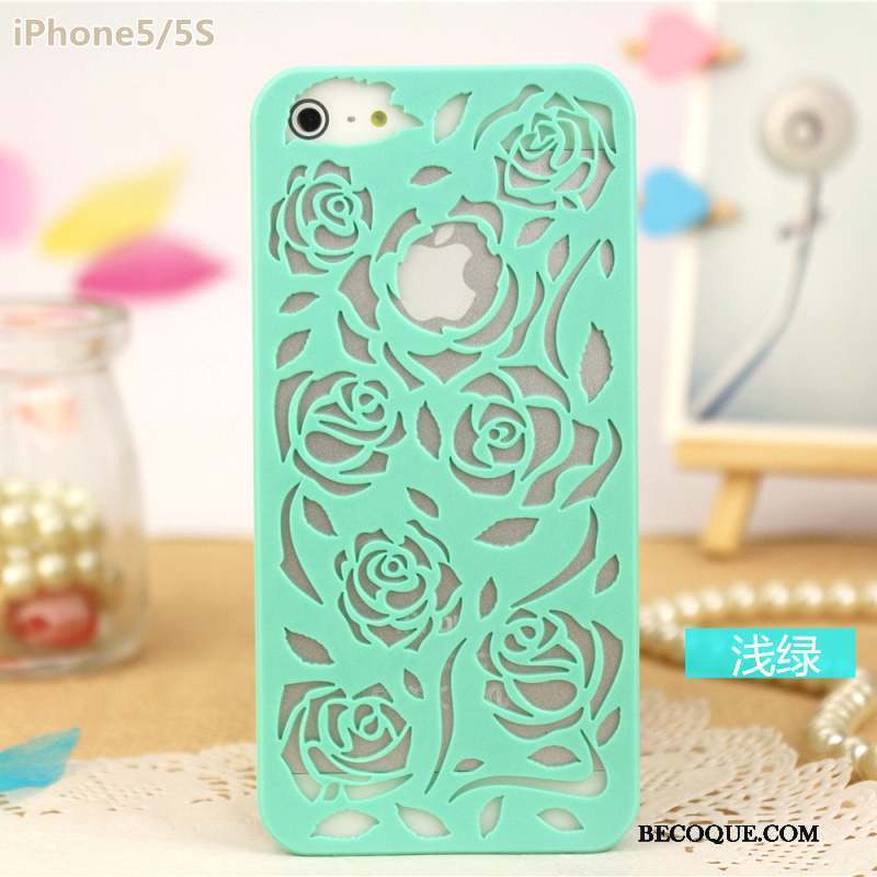iPhone 5/5s Coque Évasé Rose Fleur Protection Étui Légères