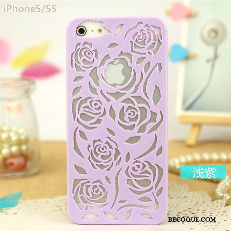 iPhone 5/5s Coque Évasé Rose Fleur Protection Étui Légères