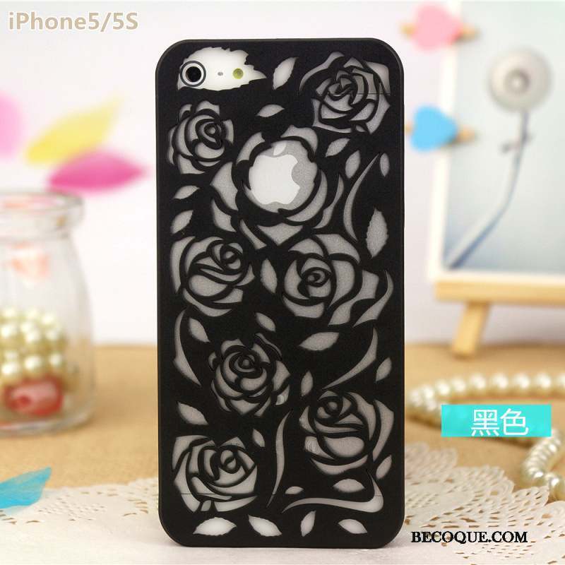 iPhone 5/5s Coque Évasé Rose Fleur Protection Étui Légères