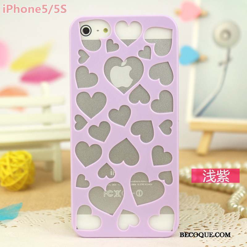 iPhone 5/5s Coque Évasé Rose Fleur Protection Étui Légères