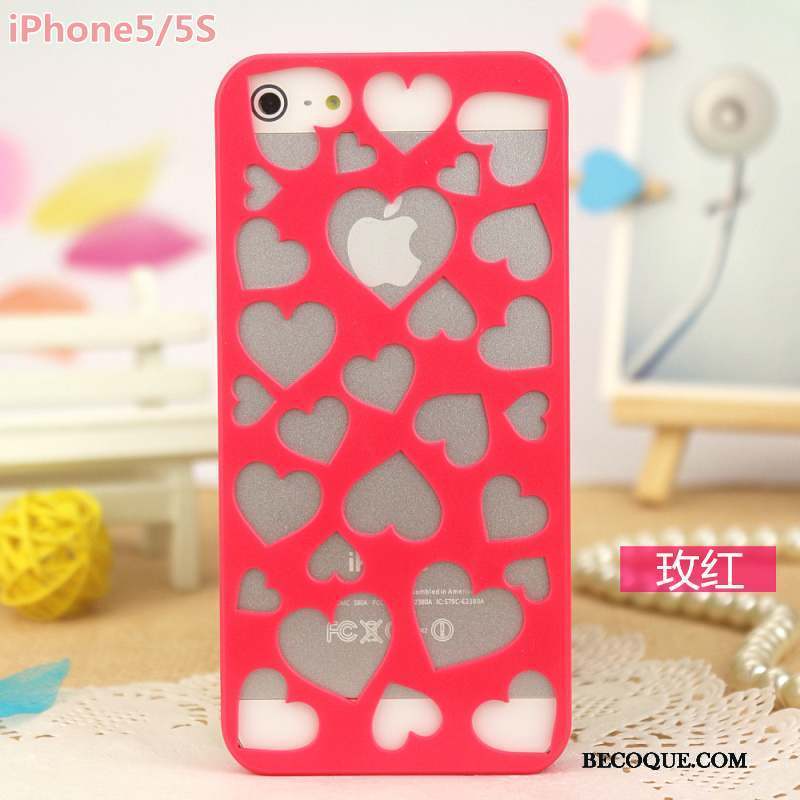 iPhone 5/5s Coque Évasé Rose Fleur Protection Étui Légères