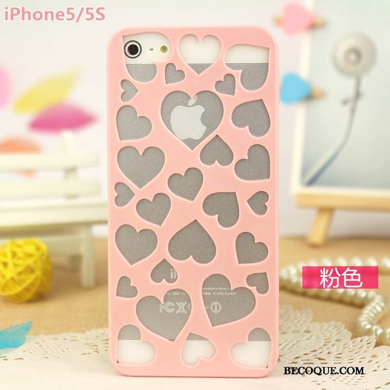 iPhone 5/5s Coque Évasé Rose Fleur Protection Étui Légères