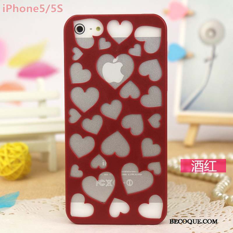 iPhone 5/5s Coque Évasé Rose Fleur Protection Étui Légères