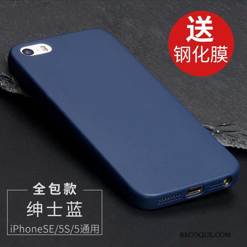 iPhone 5/5s Délavé En Daim Bleu Coque De Téléphone Transparent Étui Très Mince