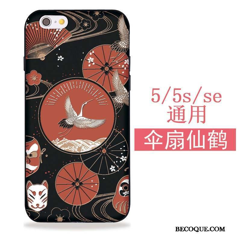 iPhone 5/5s Fluide Doux Coque De Téléphone Sakura Silicone Grue Chat