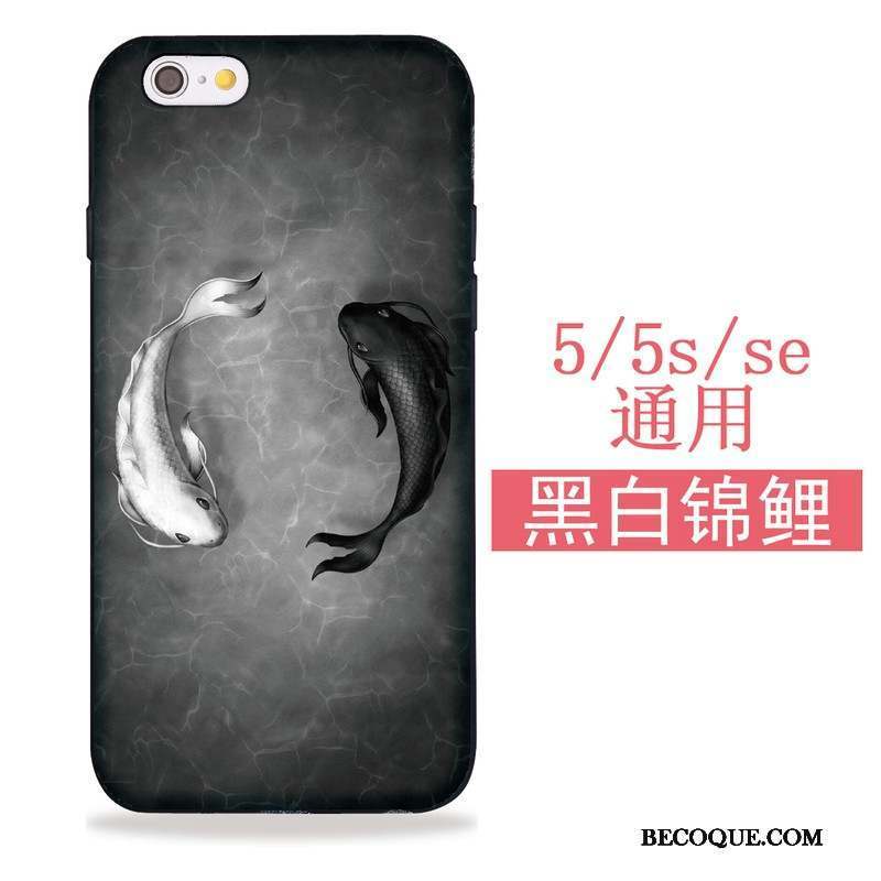 iPhone 5/5s Fluide Doux Coque De Téléphone Sakura Silicone Grue Chat