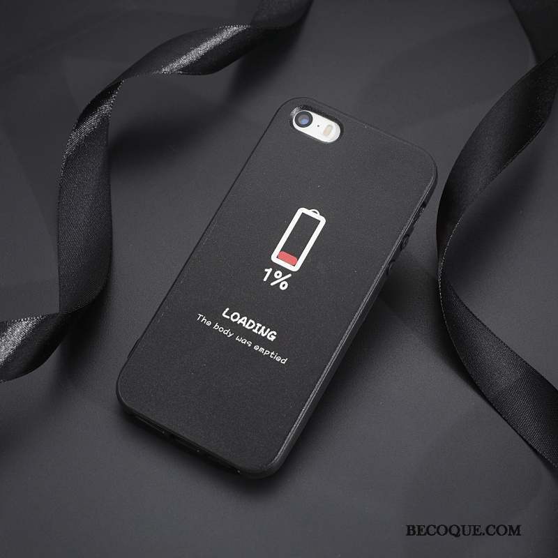 iPhone 5/5s Marque De Tendance Coque De Téléphone Incassable Noir Téléphone Portable Créatif