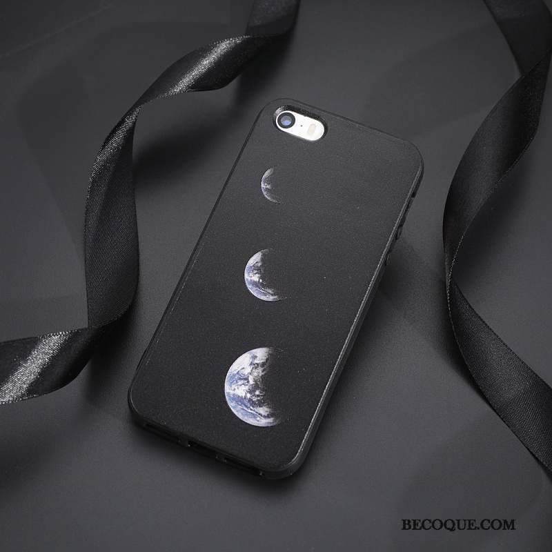 iPhone 5/5s Marque De Tendance Coque De Téléphone Incassable Noir Téléphone Portable Créatif