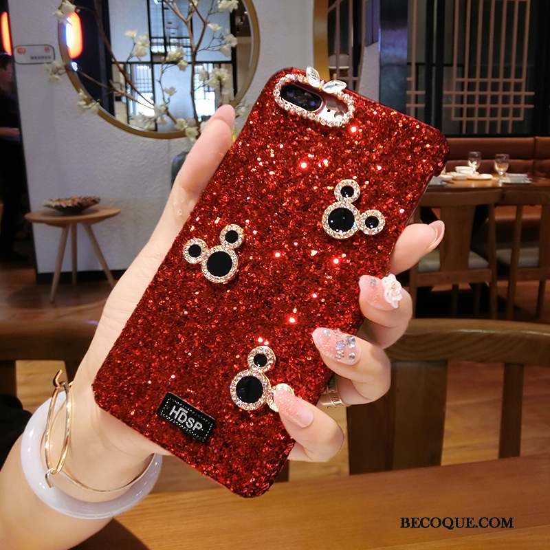 iPhone 5/5s Marque De Tendance Paillette Rouge Coque De Téléphone Luxe Strass