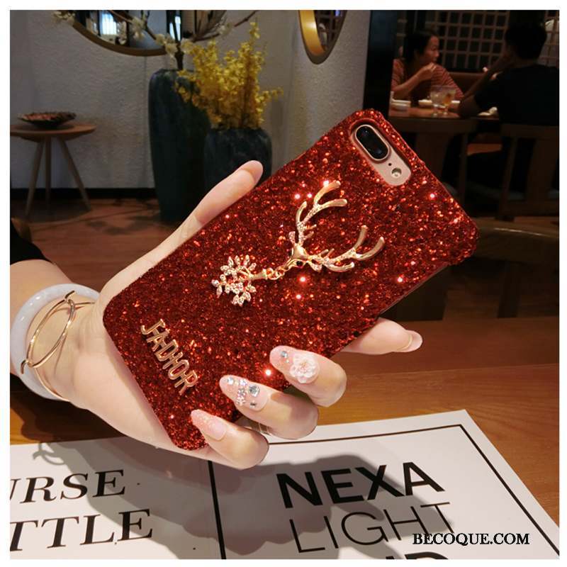 iPhone 5/5s Marque De Tendance Paillette Rouge Coque De Téléphone Luxe Strass